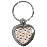 Seamless Dino Pattern Key Chain (Heart)