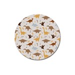 Seamless Dino Pattern Magnet 3  (Round)