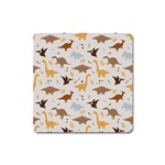 Seamless Dino Pattern Square Magnet