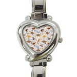 Seamless Dino Pattern Heart Italian Charm Watch