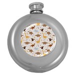 Seamless Dino Pattern Round Hip Flask (5 oz)