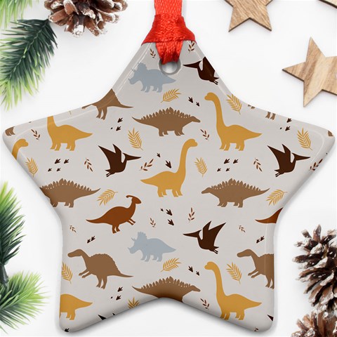 Seamless Dino Pattern Star Ornament (Two Sides) from ArtsNow.com Back