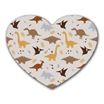 Seamless Dino Pattern Heart Mousepad