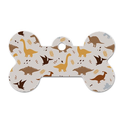 Seamless Dino Pattern Dog Tag Bone (One Side) from ArtsNow.com Front