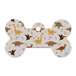 Seamless Dino Pattern Dog Tag Bone (Two Sides)