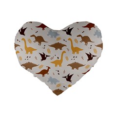 Seamless Dino Pattern Standard 16  Premium Heart Shape Cushions from ArtsNow.com Back