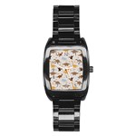 Seamless Dino Pattern Stainless Steel Barrel Watch