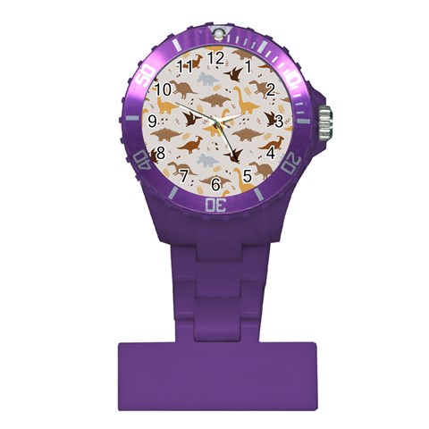 Seamless Dino Pattern Plastic Nurses Watch from ArtsNow.com Front