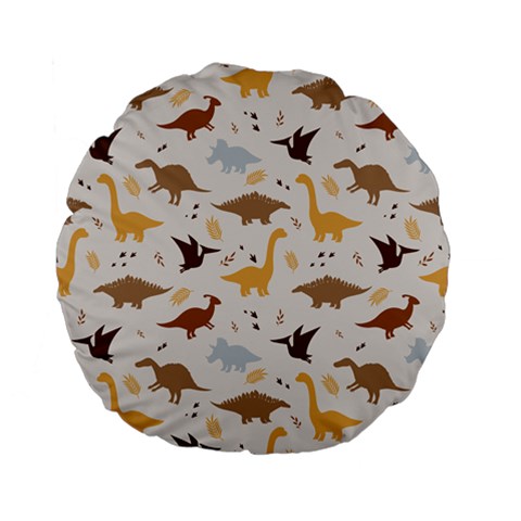 Seamless Dino Pattern Standard 15  Premium Flano Round Cushions from ArtsNow.com Front