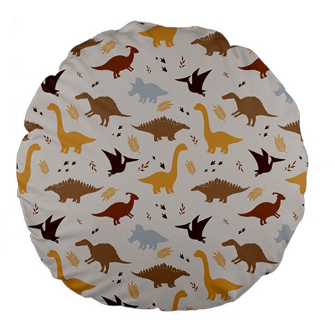 Seamless Dino Pattern Large 18  Premium Flano Round Cushions from ArtsNow.com Front