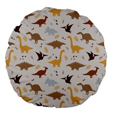 Seamless Dino Pattern Large 18  Premium Flano Round Cushions from ArtsNow.com Front