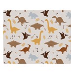 Seamless Dino Pattern Premium Plush Fleece Blanket (Large)