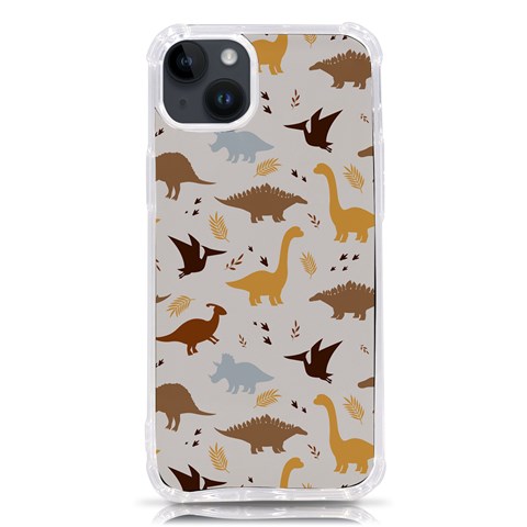 Seamless Dino Pattern iPhone 14 Plus TPU UV Print Case from ArtsNow.com Front