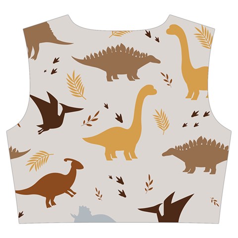 Seamless Dino Pattern Trumpet Sleeve Cropped Top from ArtsNow.com Back