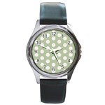 Polk Dots Seamless Pattern Round Metal Watch