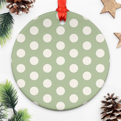 Polk Dots Seamless Pattern Ornament (Round) from ArtsNow.com Front