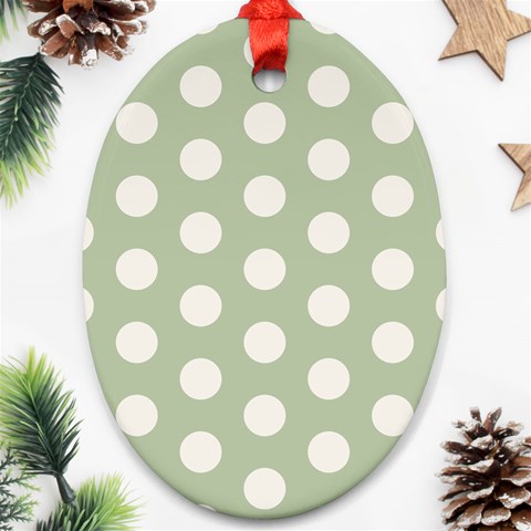 Polk Dots Seamless Pattern Ornament (Oval) from ArtsNow.com Front