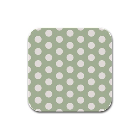 Polk Dots Seamless Pattern Rubber Square Coaster (4 pack) from ArtsNow.com Front