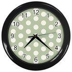 Polk Dots Seamless Pattern Wall Clock (Black)