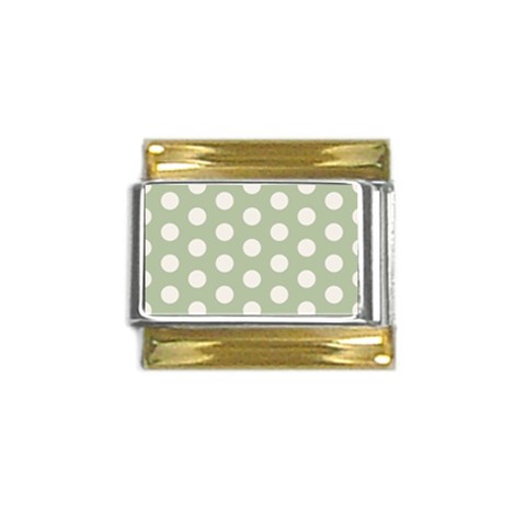 Polk Dots Seamless Pattern Gold Trim Italian Charm (9mm) from ArtsNow.com Front