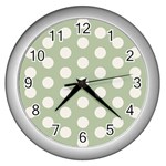 Polk Dots Seamless Pattern Wall Clock (Silver)