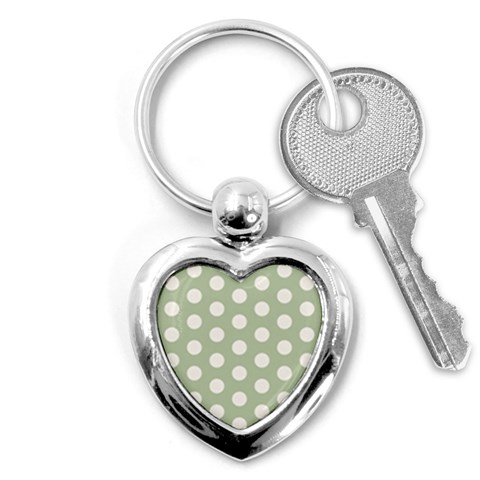 Polk Dots Seamless Pattern Key Chain (Heart) from ArtsNow.com Front