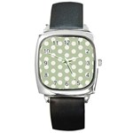 Polk Dots Seamless Pattern Square Metal Watch