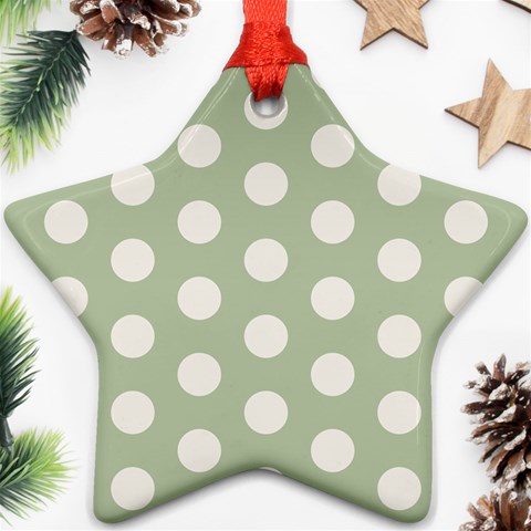 Polk Dots Seamless Pattern Star Ornament (Two Sides) from ArtsNow.com Back