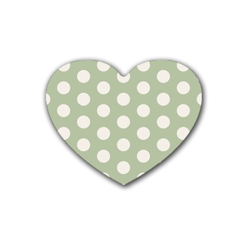 Polk Dots Seamless Pattern Rubber Heart Coaster (4 pack) from ArtsNow.com Front