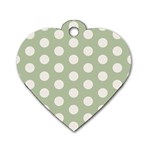 Polk Dots Seamless Pattern Dog Tag Heart (One Side)