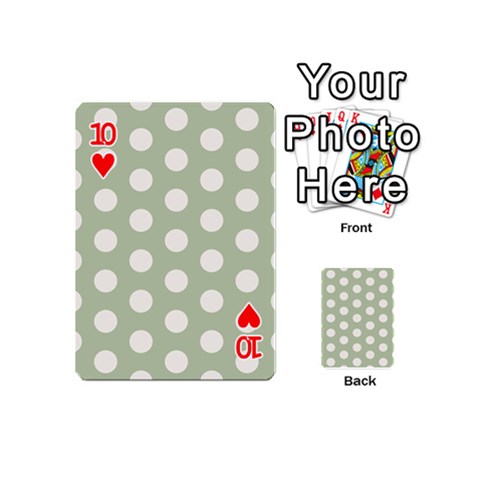 Polk Dots Seamless Pattern Playing Cards 54 Designs (Mini) from ArtsNow.com Front - Heart10