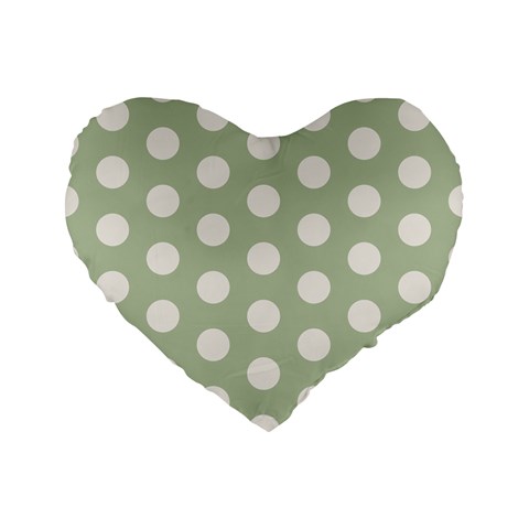 Polk Dots Seamless Pattern Standard 16  Premium Flano Heart Shape Cushions from ArtsNow.com Front