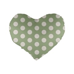 Polk Dots Seamless Pattern Standard 16  Premium Flano Heart Shape Cushions from ArtsNow.com Back