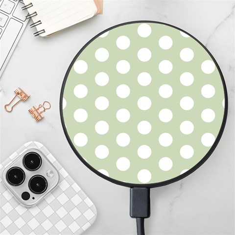 Polk Dots Seamless Pattern Wireless Fast Charger(Black) from ArtsNow.com Front