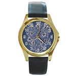 Nature Charm Drawing  Round Gold Metal Watch