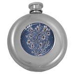 Nature Charm Drawing  Round Hip Flask (5 oz)