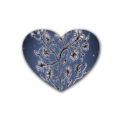 Nature Charm Drawing  Rubber Heart Coaster (4 pack) from ArtsNow.com Front