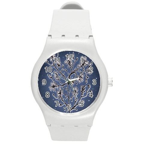 Nature Charm Drawing  Round Plastic Sport Watch (M) from ArtsNow.com Front