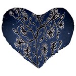 Nature Charm Drawing  Large 19  Premium Heart Shape Cushions