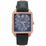 Nature Charm Drawing  Rose Gold Leather Watch 