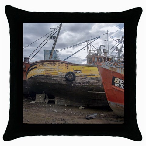 Maritime Memories, San Antonio Oeste, Rio Negro, Argentina Throw Pillow Case (Black) from ArtsNow.com Front