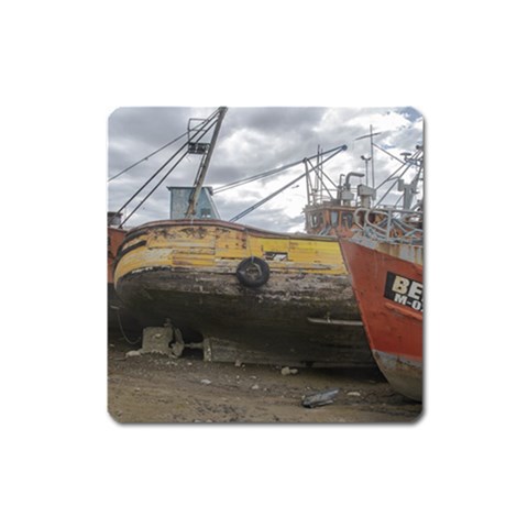 Maritime Memories, San Antonio Oeste, Rio Negro, Argentina Square Magnet from ArtsNow.com Front