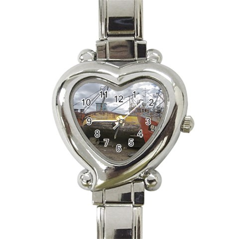 Maritime Memories, San Antonio Oeste, Rio Negro, Argentina Heart Italian Charm Watch from ArtsNow.com Front