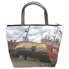 Maritime Memories, San Antonio Oeste, Rio Negro, Argentina Bucket Bag from ArtsNow.com Back