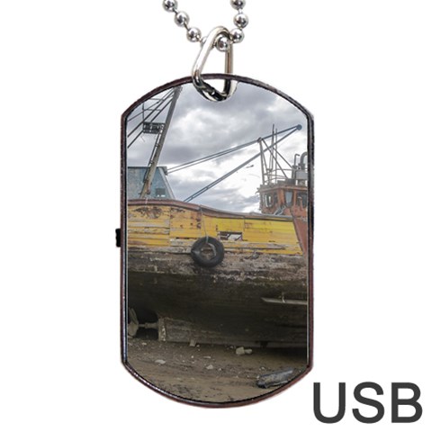 Maritime Memories, San Antonio Oeste, Rio Negro, Argentina Dog Tag USB Flash (One Side) from ArtsNow.com Front