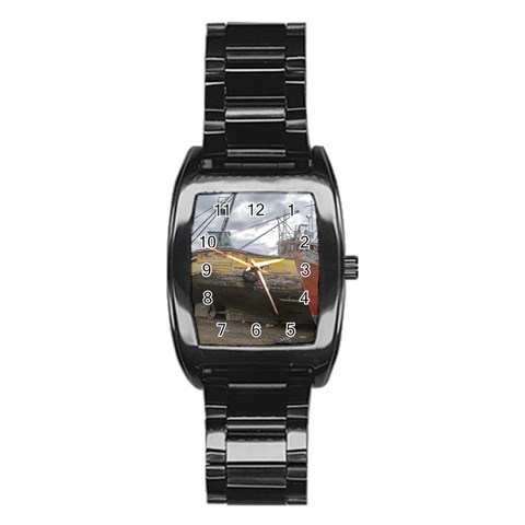 Maritime Memories, San Antonio Oeste, Rio Negro, Argentina Stainless Steel Barrel Watch from ArtsNow.com Front