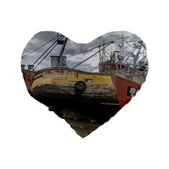 Maritime Memories, San Antonio Oeste, Rio Negro, Argentina Standard 16  Premium Flano Heart Shape Cushions from ArtsNow.com Back