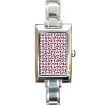 Love In Pieces Print Pattern Design Rectangle Italian Charm Watch