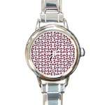 Love In Pieces Print Pattern Design Round Italian Charm Watch