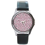 Love In Pieces Print Pattern Design Round Metal Watch